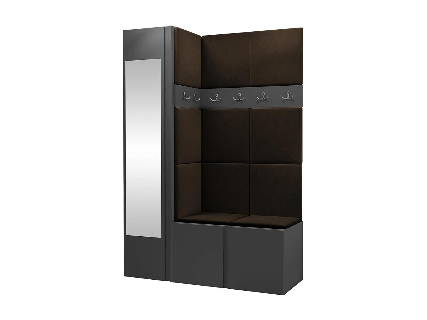 Conjunto para corredor Hartford 277, Espelho, Tecido, 19x12x5cm