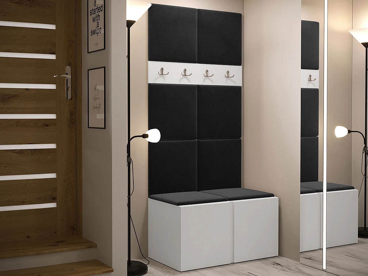 Conjunto pasillo Hartford 267, 186x84x46cm, Blanco, Aglomerado laminado|Tapiz