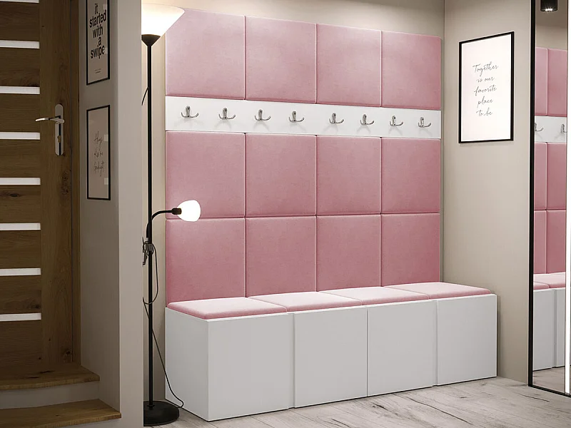 Conjunto pasillo Hartford 268, 186x168x46cm, Blanco, Aglomerado laminado|Tapiz