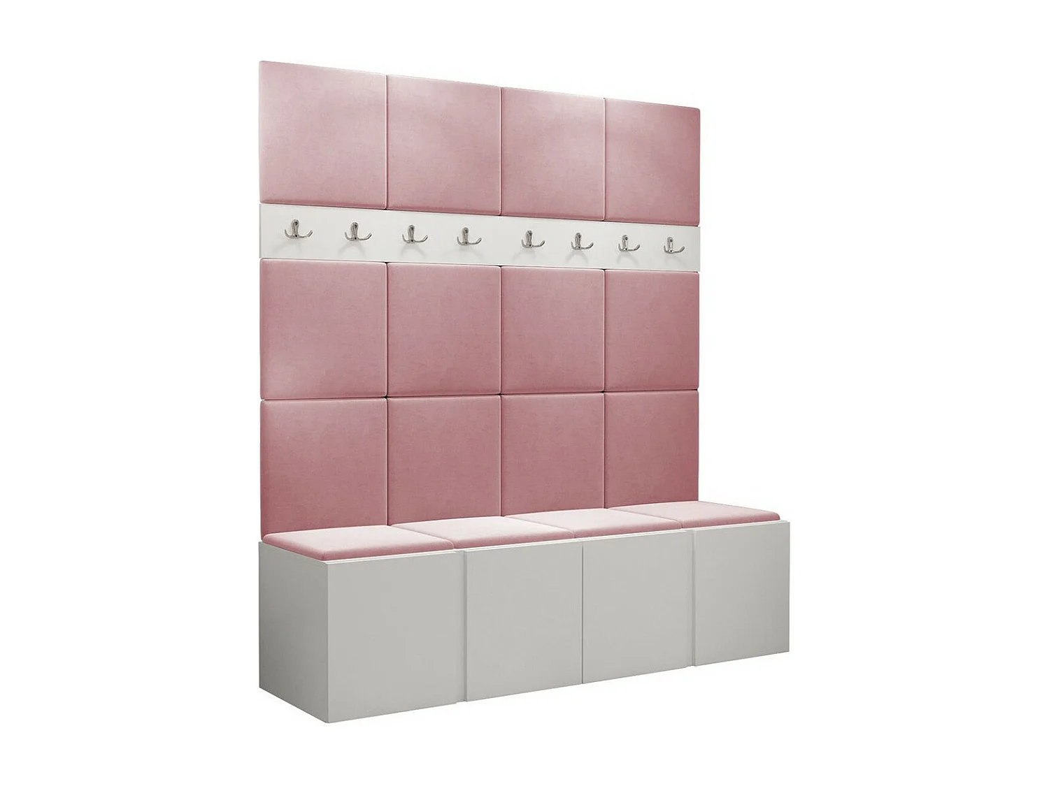 Conjunto pasillo Hartford 268, 186x168x46cm, Blanco, Aglomerado laminado|Tapiz