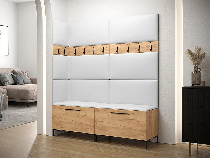 Conjunto pasillo Hartford F104, 196x168x46cm, Craft roble, Montada en la pared|Colocada