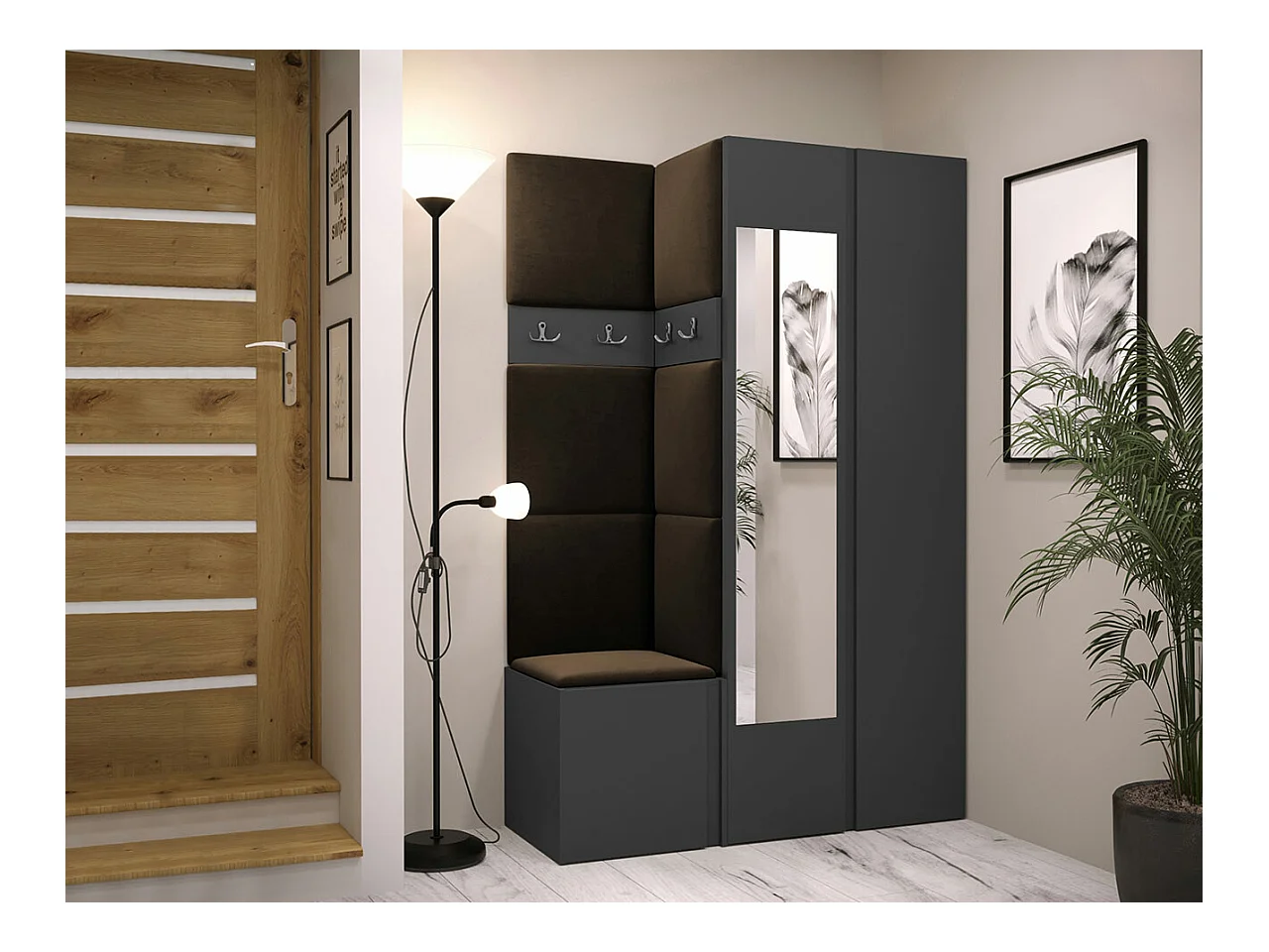 Conjunto para corredor Hartford 350, Espelho, 19x12x4cm