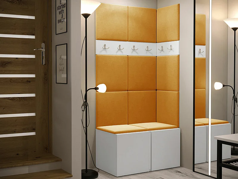 Conjunto pasillo Hartford 264, 186x84x46cm, Blanco, Aglomerado laminado|Tapiz