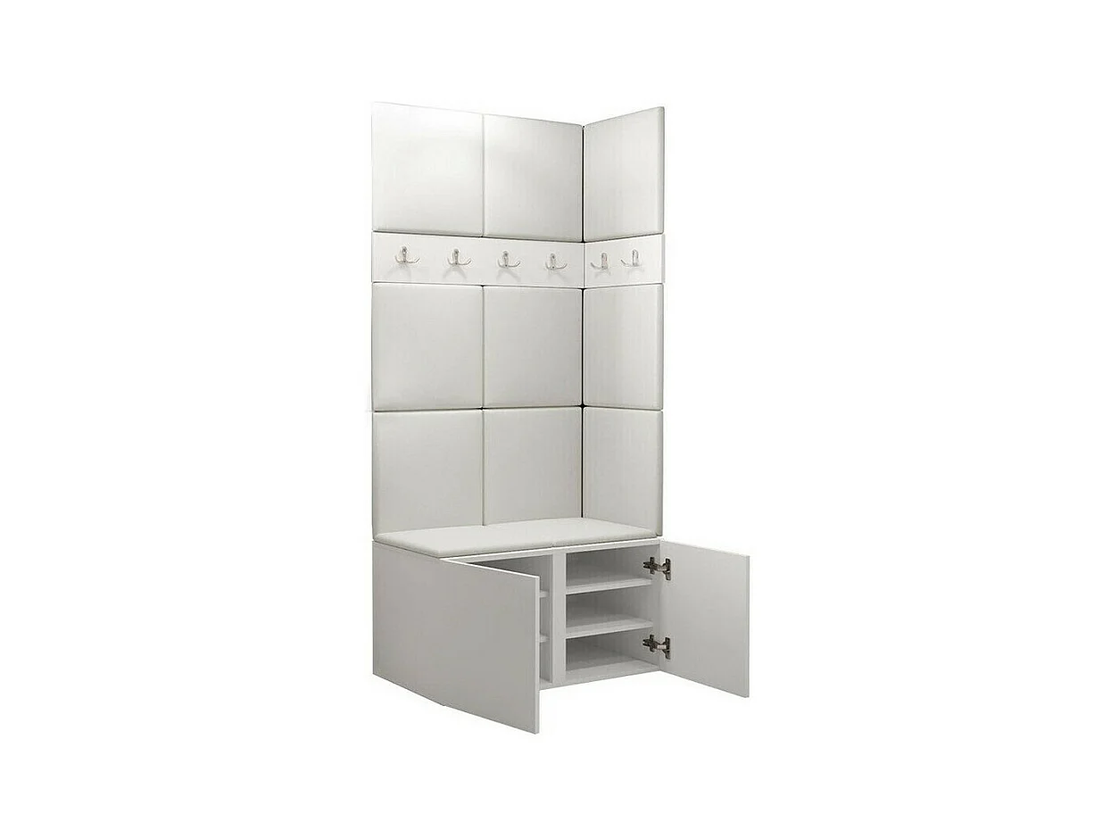 Conjunto pasillo Hartford 264, 186x84x46cm, Blanco, Tapiz|Aglomerado laminado