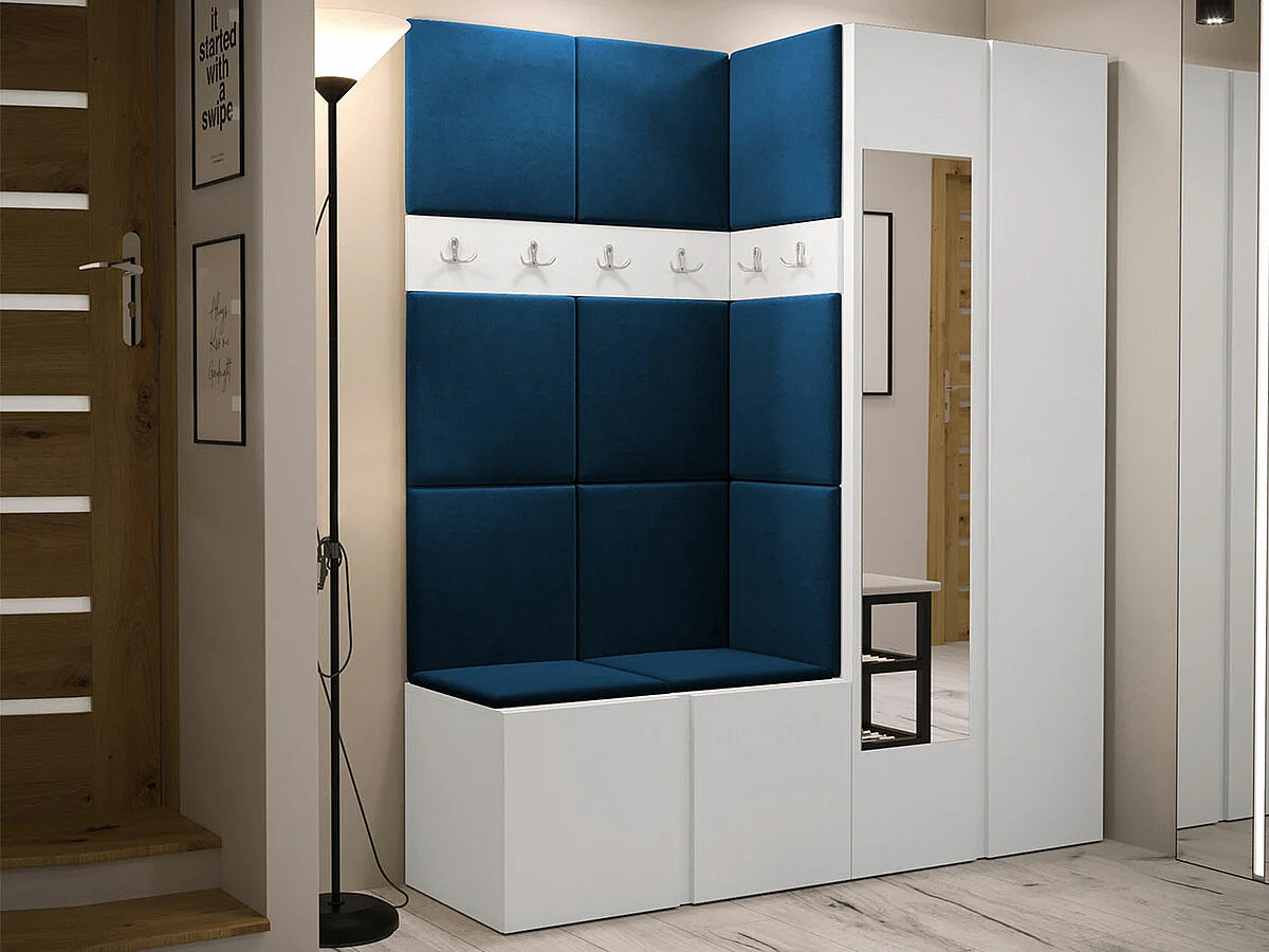 Conjunto para corredor Hartford 278, Espelho, Tecido, 19x16x5cm