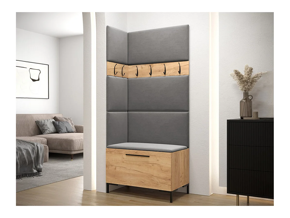 Set mobili da ingresso Hartford F103, 196x84x46cm, Craft quercia
