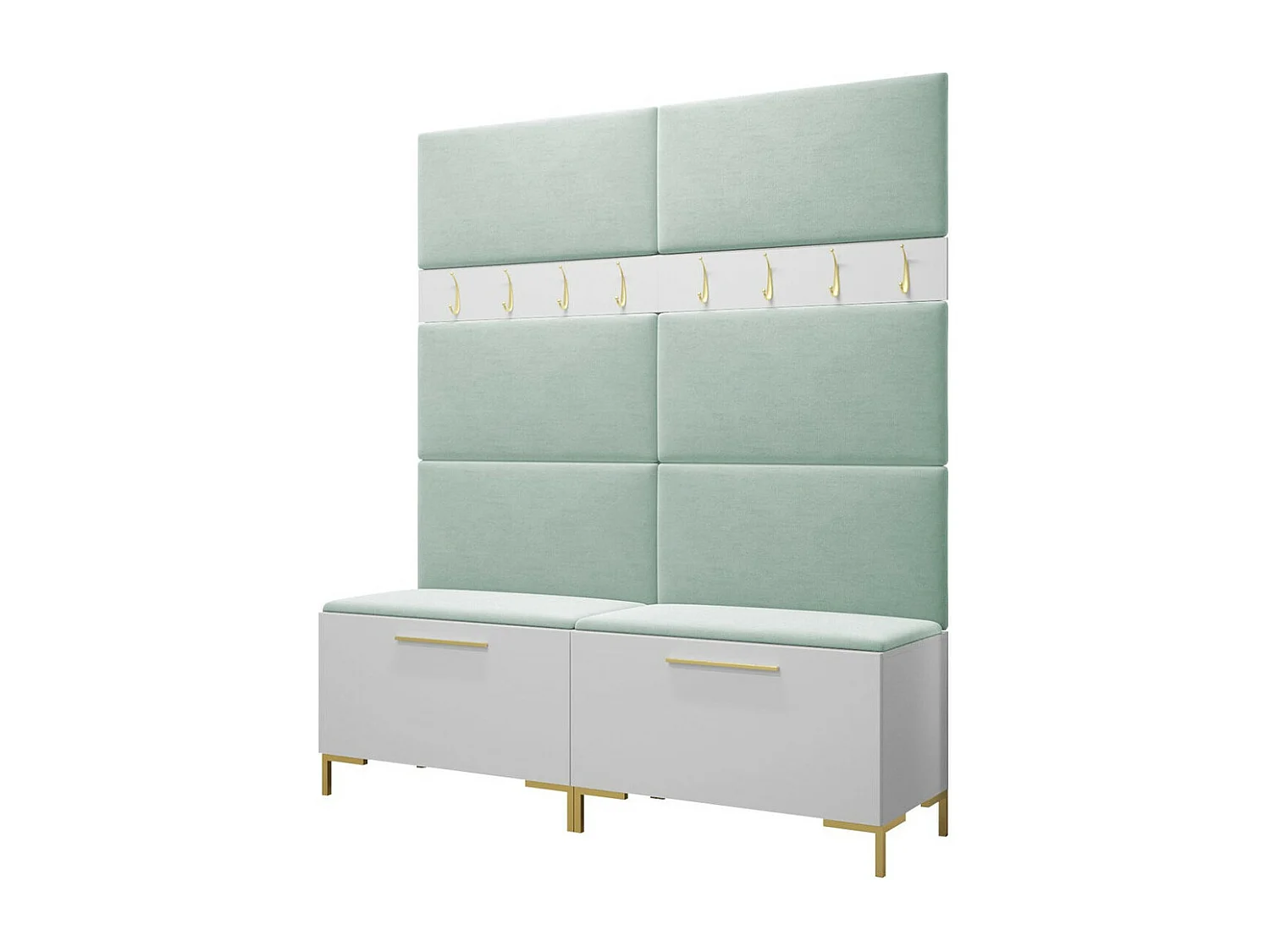 Conjunto pasillo Hartford F101, 196x168x46cm, Blanco, Tapiz|Aglomerado laminado