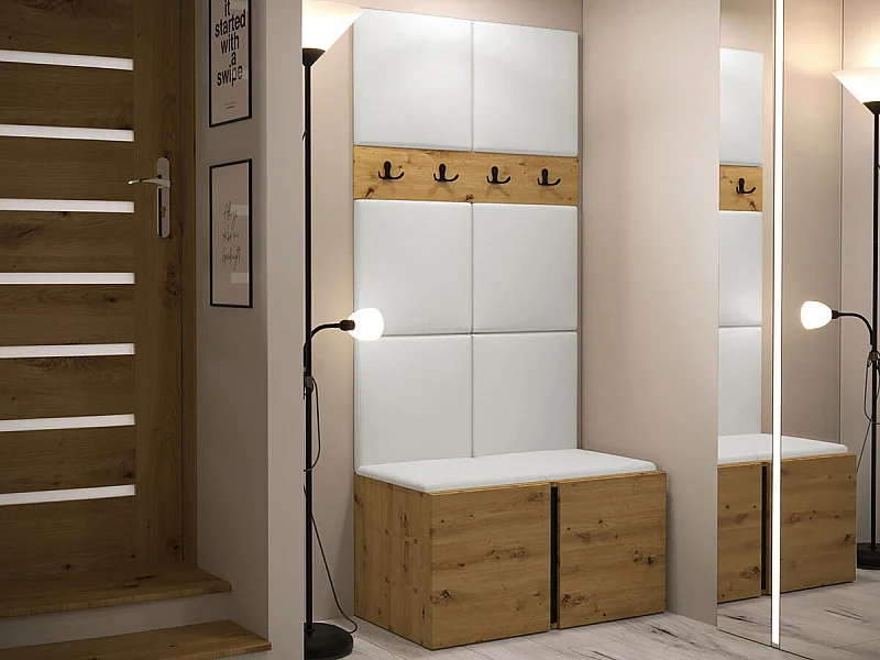 Set mobili da ingresso Hartford 267, 186x84x46cm, Rovere Artisan