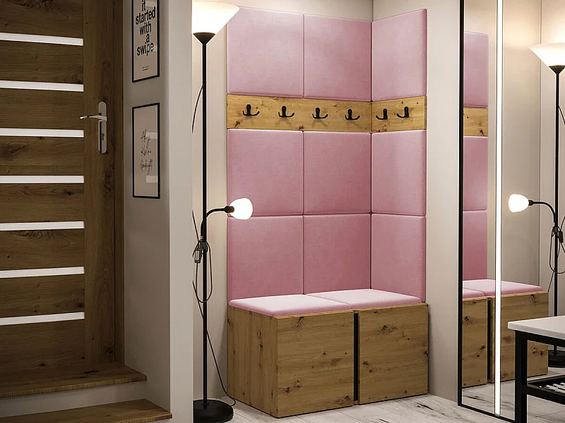 Meuble d'entrée Hartford 264, 186x84x46cm, Chêne Artisan, Tapisserie|Stratifié