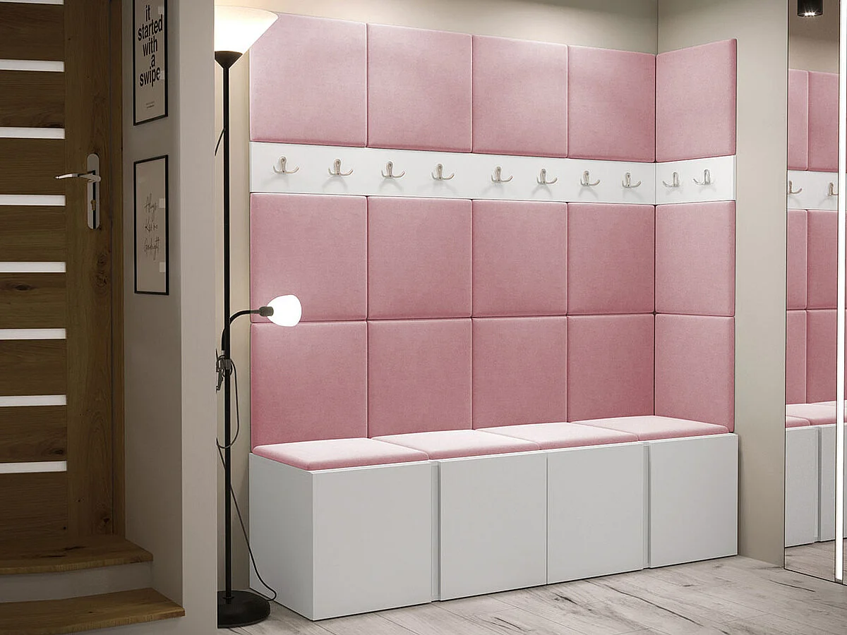 Conjunto pasillo Hartford 265, 186x168x46cm, Blanco, Aglomerado laminado|Tapiz