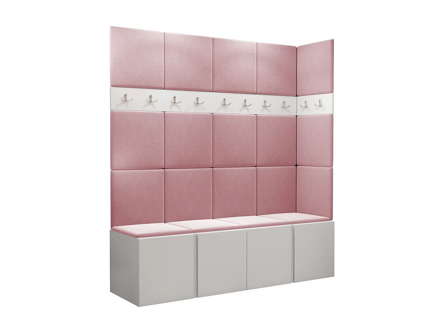 Conjunto pasillo Hartford 265, 186x168x46cm, Blanco, Aglomerado laminado|Tapiz