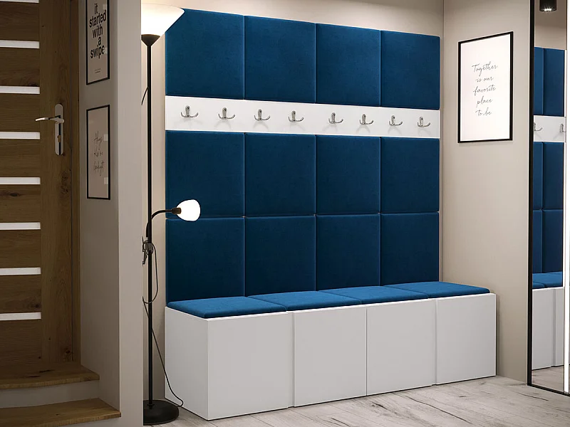 Conjunto pasillo Hartford 268, 186x168x46cm, Blanco, Aglomerado laminado|Tapiz