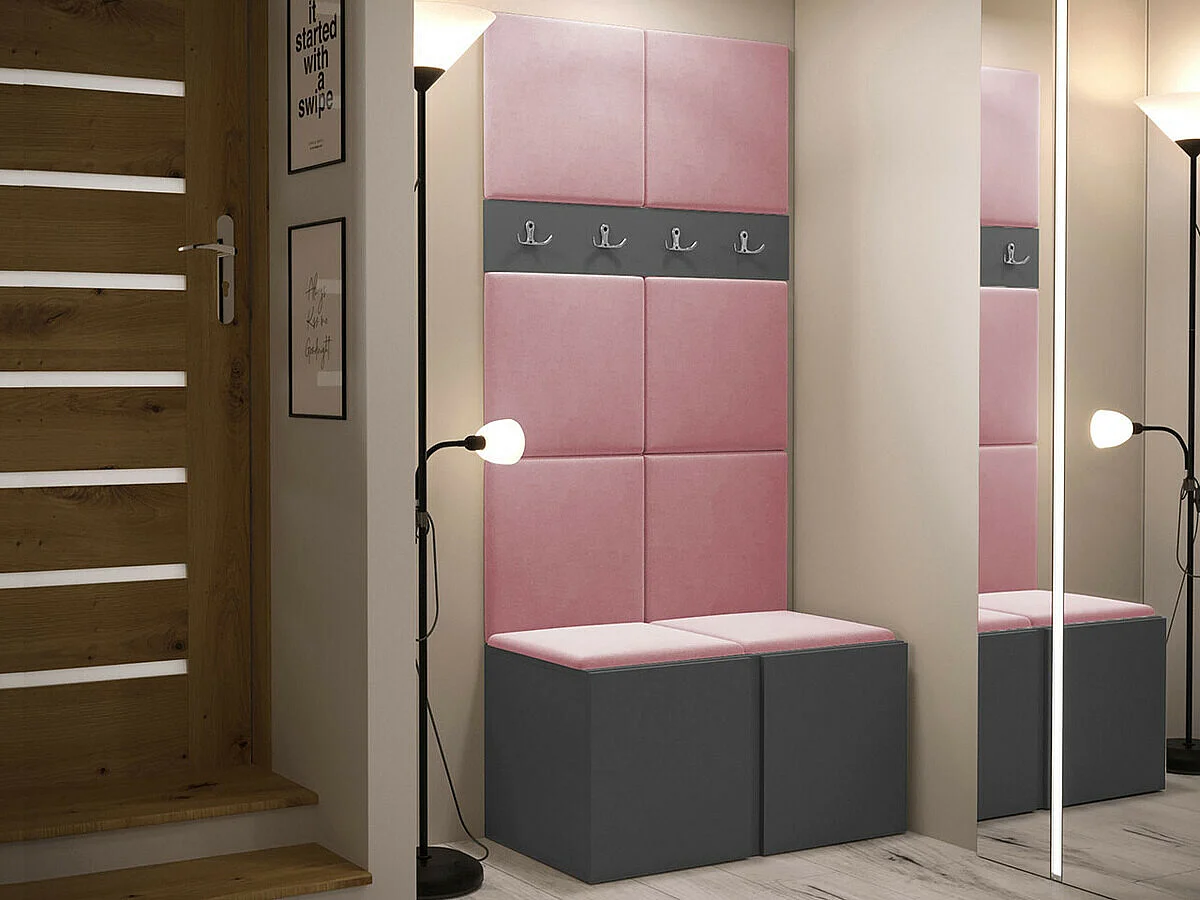 Conjunto pasillo Hartford 267, 186x84x46cm, Grafito, Aglomerado laminado|Tapiz