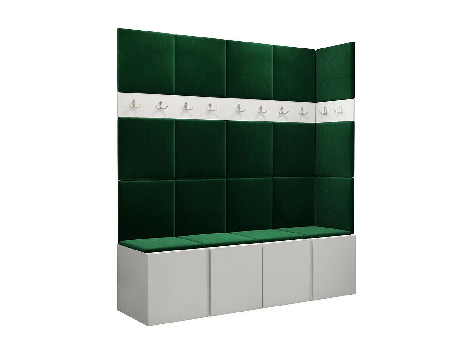 Conjunto pasillo Hartford 265, 186x168x46cm, Blanco, Aglomerado laminado|Tapiz