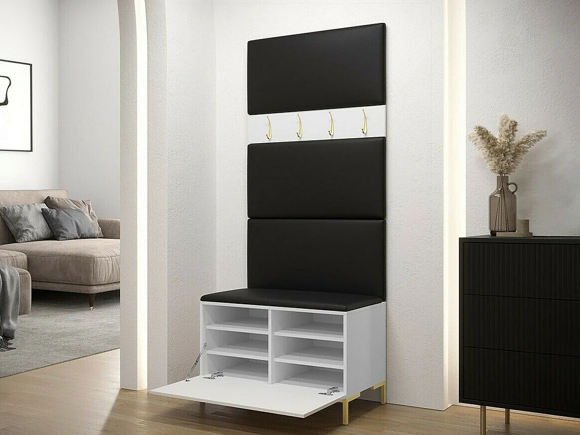 Conjunto pasillo Hartford F102, 196x84x46cm, Craft roble, Tapiz|Aglomerado laminado