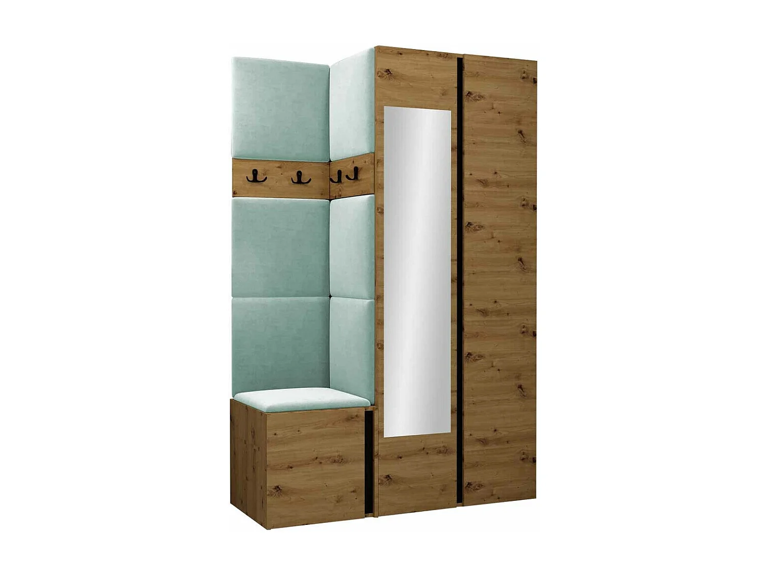 Conjunto para corredor Hartford 350, Espelho, Colocado, 19x12x4cm