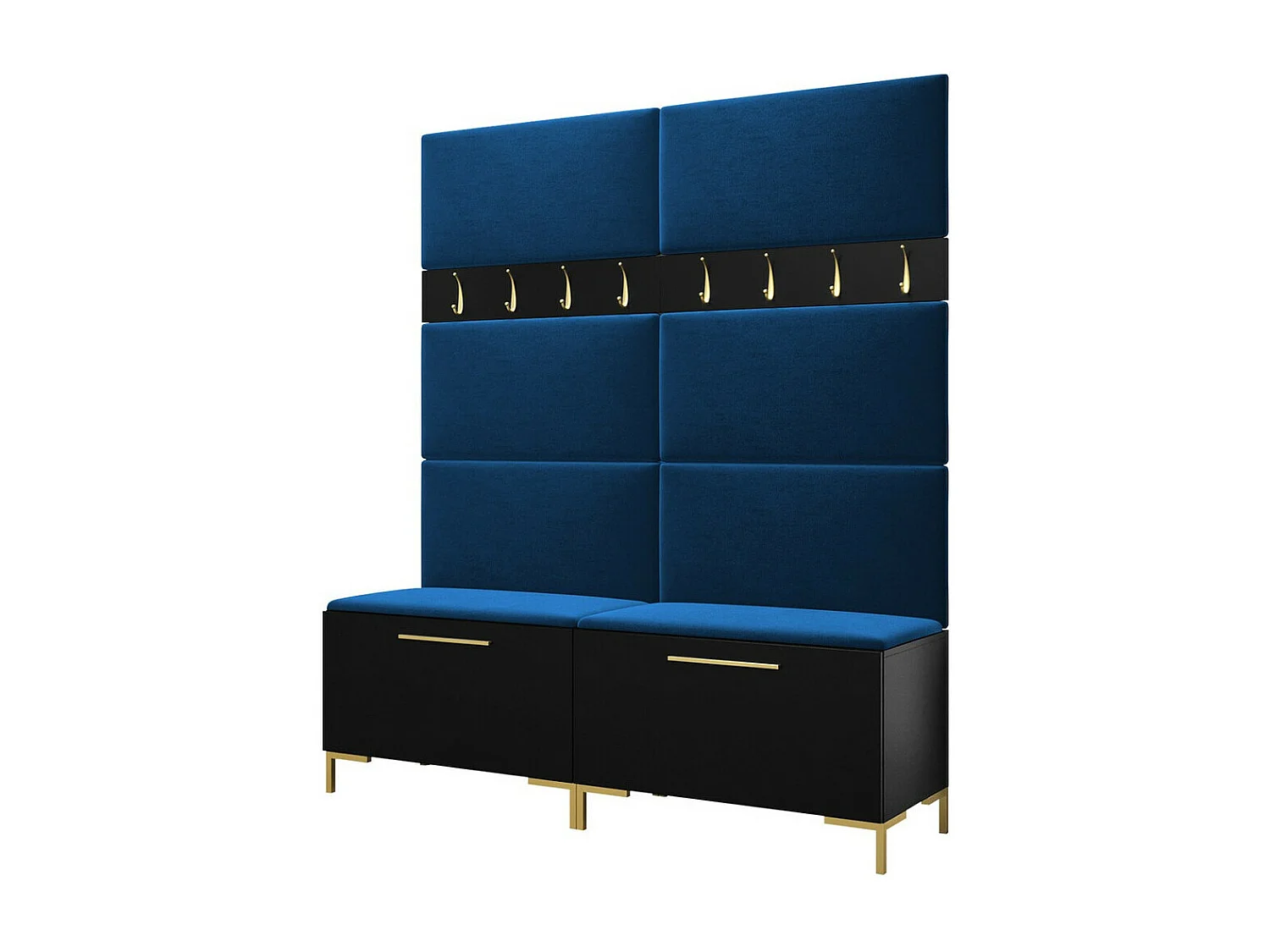 Conjunto pasillo Hartford F101, 196x168x46cm, Negro, Tapiz|Aglomerado laminado