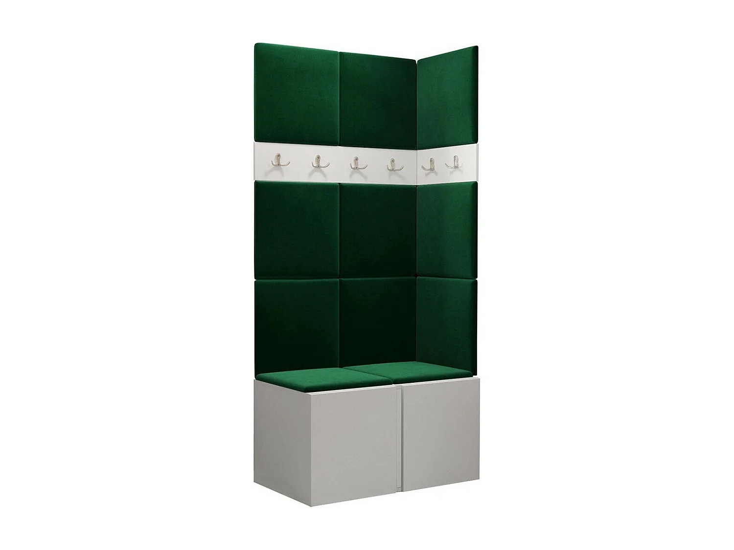 Meuble d'entrée Hartford 264, 186x84x46cm, Blanc, Stratifié|Tapisserie