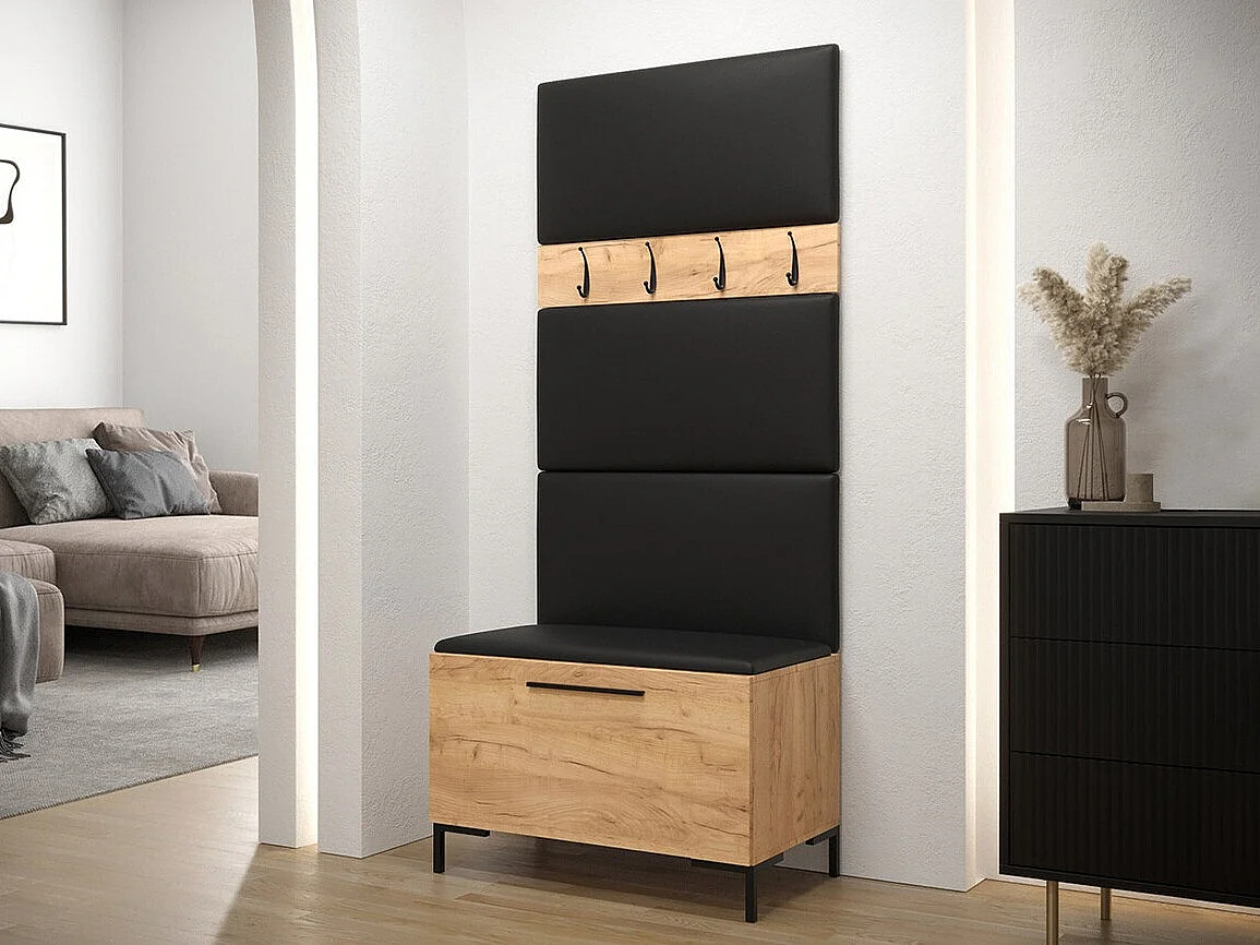 Conjunto pasillo Hartford F102, 196x84x46cm, Craft roble, Montada en la pared|Colocada