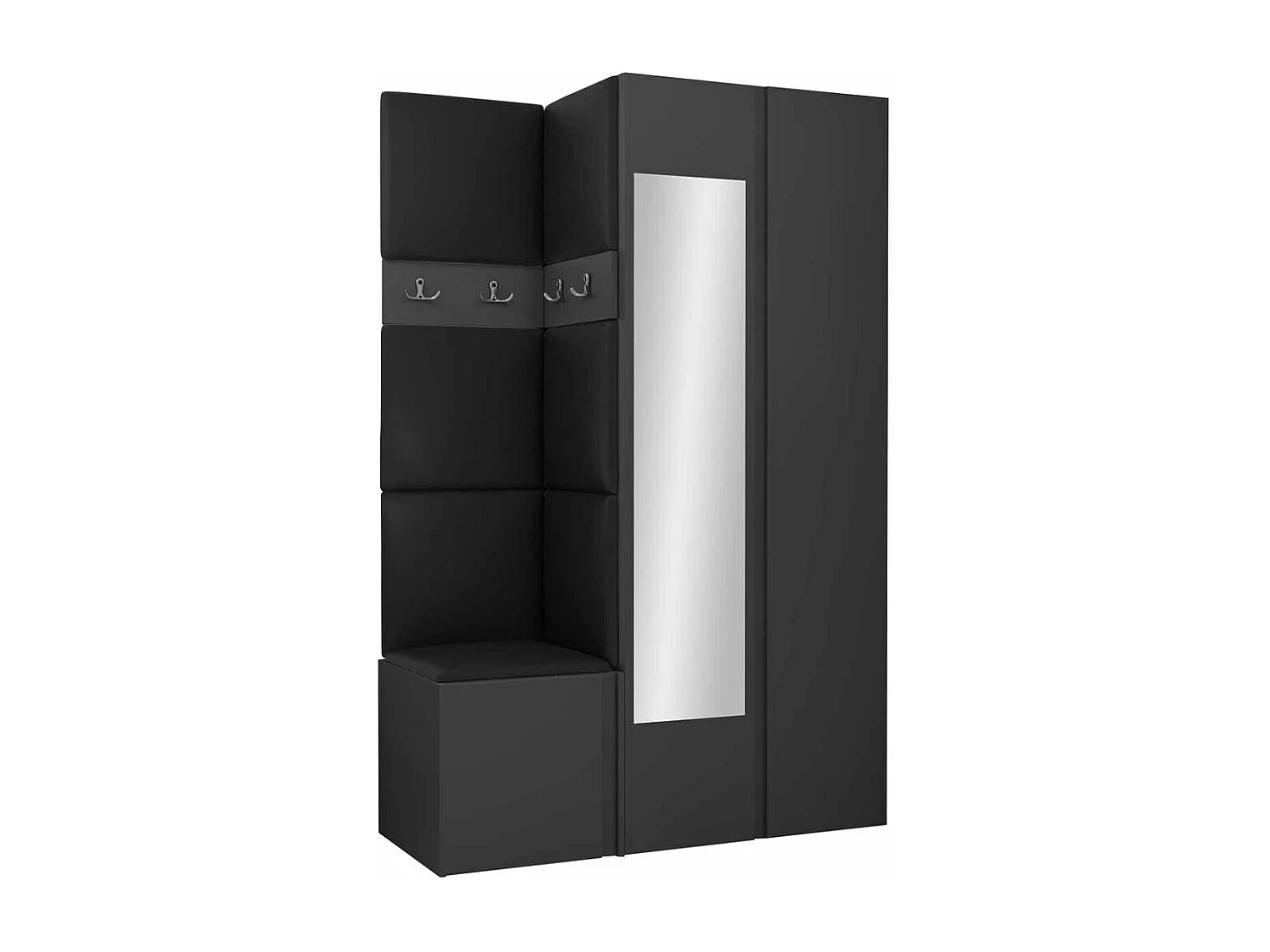 Set mobili da ingresso Hartford 350, 186x116x44cm, Specchio, Grafite