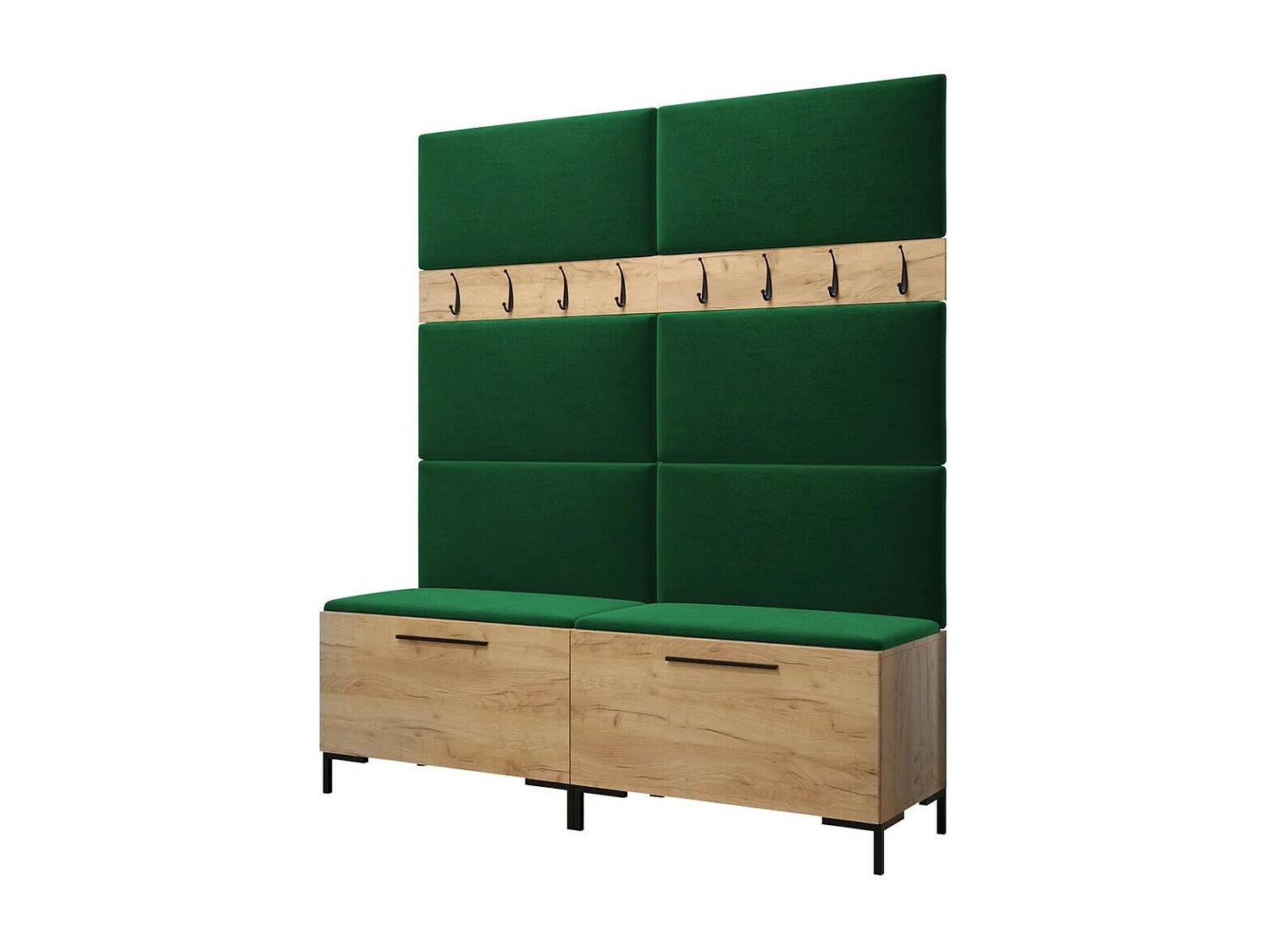 Conjunto pasillo Hartford F101, 196x168x46cm, Craft roble, Tapiz|Aglomerado laminado