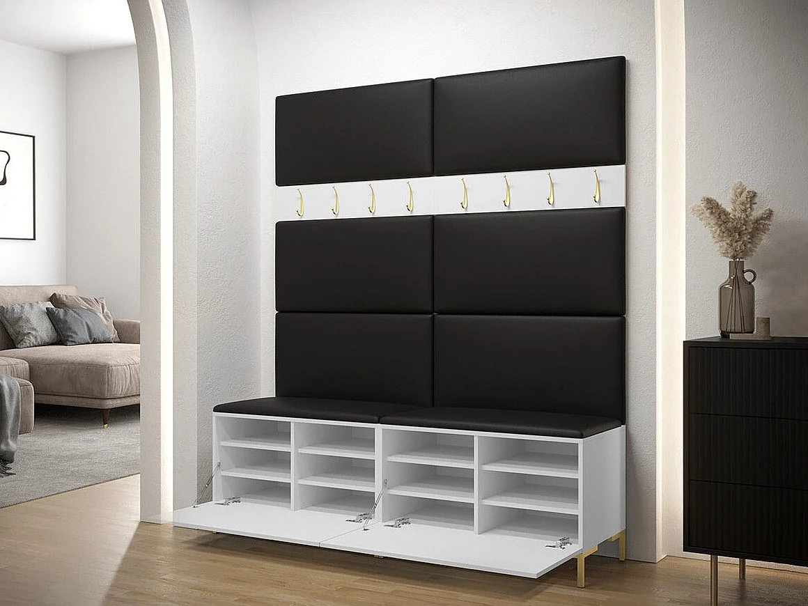 Conjunto pasillo Hartford F101, 196x168x46cm, Craft roble, Tapiz|Aglomerado laminado