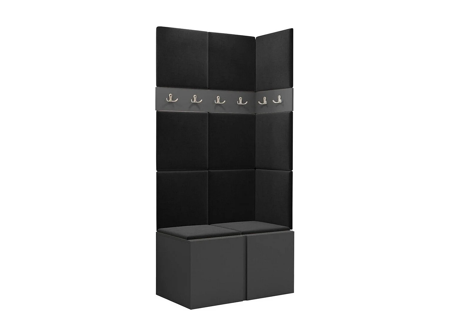 Conjunto pasillo Hartford 264, 186x84x46cm, Grafito, Tapiz|Aglomerado laminado