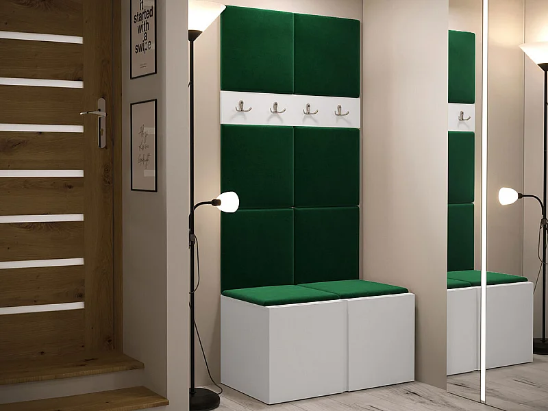 Conjunto pasillo Hartford 267, 186x84x46cm, Blanco, Aglomerado laminado|Tapiz