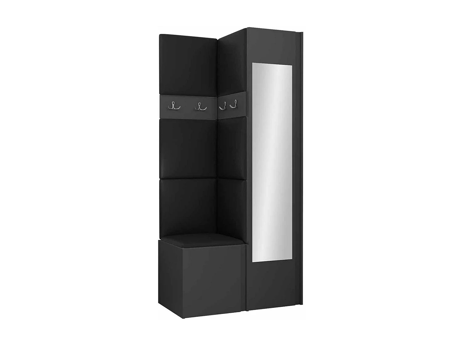 Conjunto pasillo Hartford 354, 186x82x44cm, Espejo, Grafito, Colocada|Montada en la pared