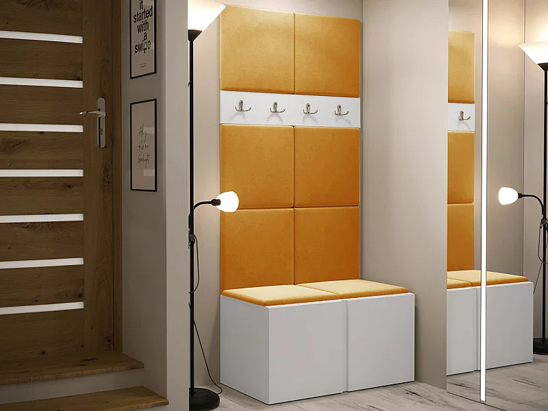 Set mobili da ingresso Hartford 267, 186x84x46cm, Bianco, Arazzo|Truciolare laminato