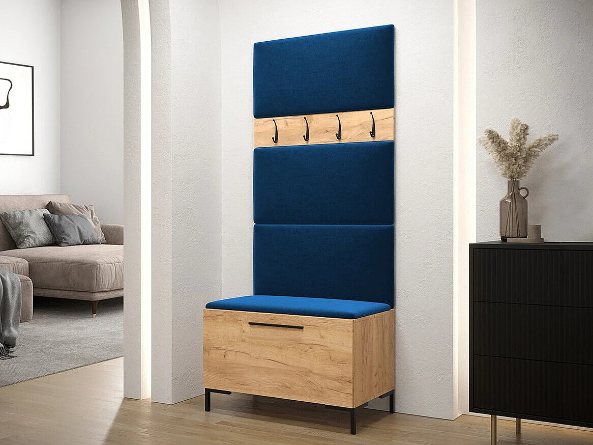 Conjunto pasillo Hartford F102, 196x84x46cm, Craft roble, Tapiz|Aglomerado laminado