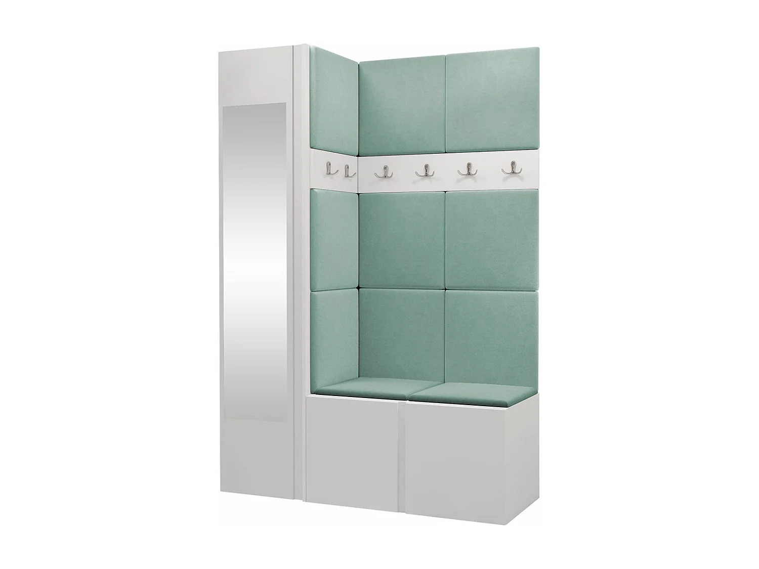 Set mobili da ingresso Hartford 277, 186x124x46cm, Specchio, Bianco