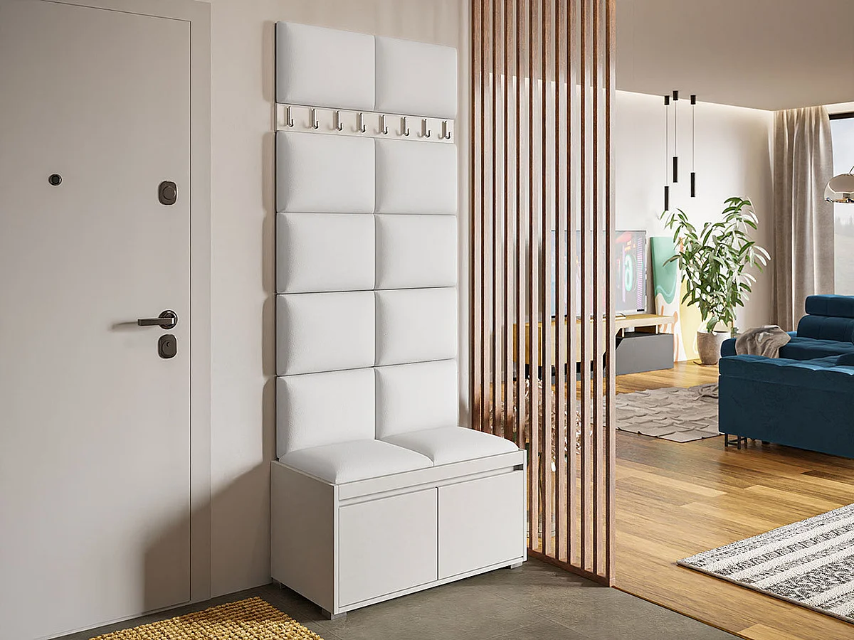 Conjunto pasillo Trenton 128, 207x85x34cm, Cuero ecológico|Aglomerado laminado