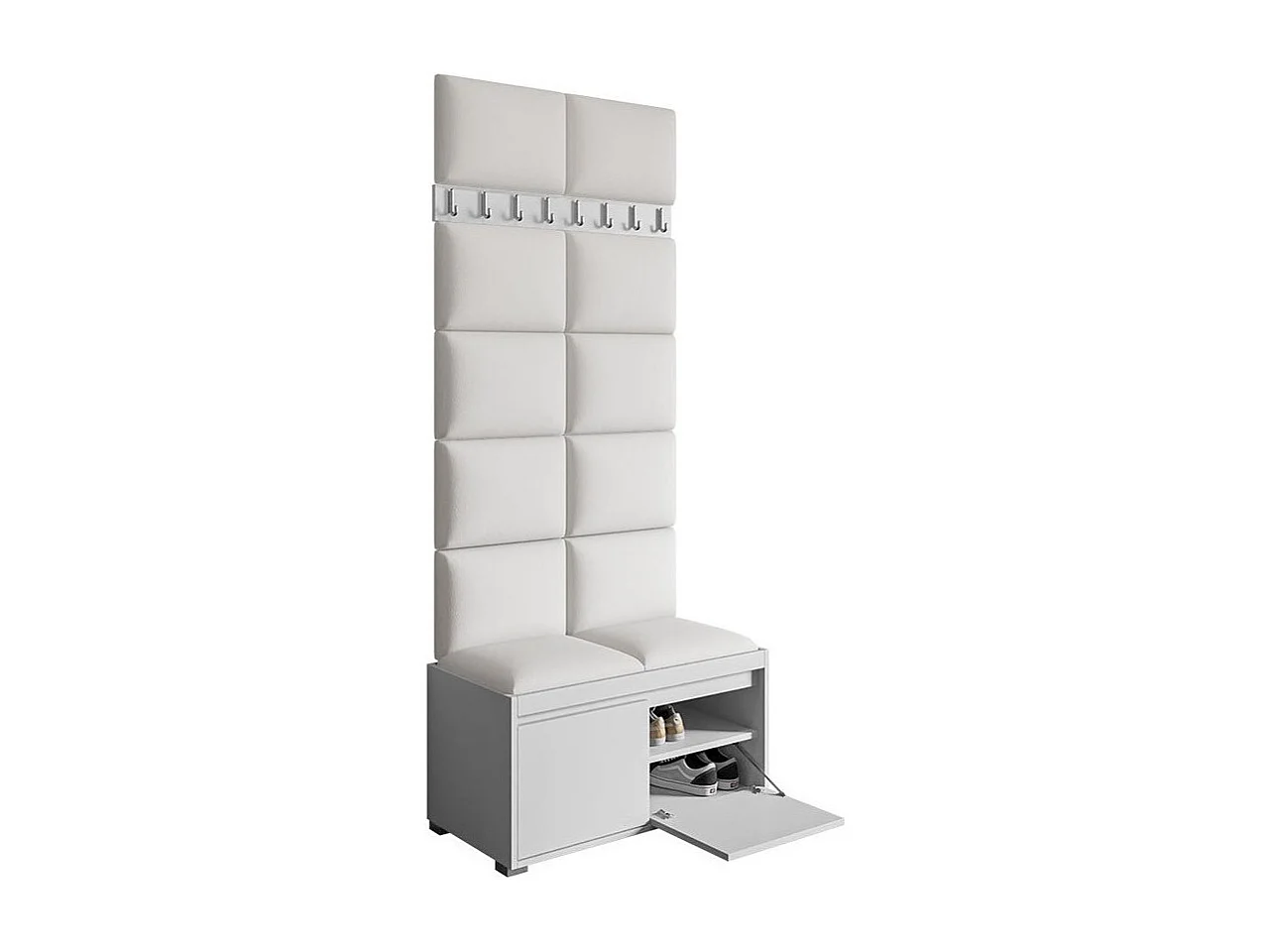 Conjunto pasillo Trenton 128, 207x85x34cm, Cuero ecológico|Aglomerado laminado