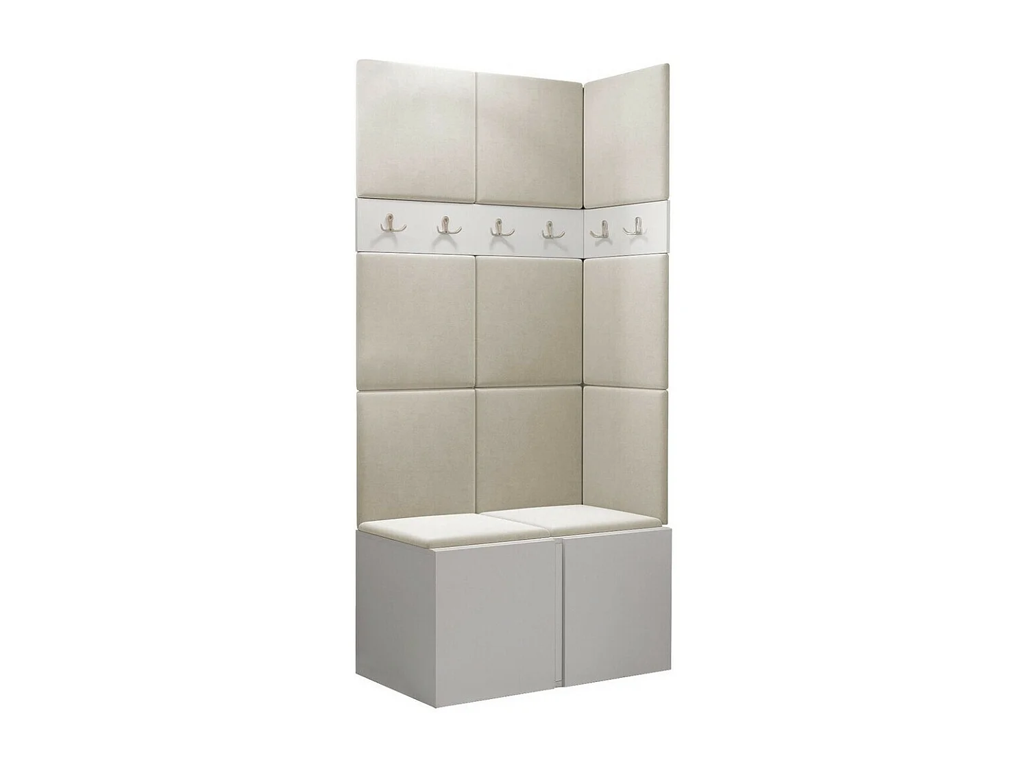 Conjunto pasillo Hartford 264, 186x84x46cm, Blanco, Tapiz|Aglomerado laminado