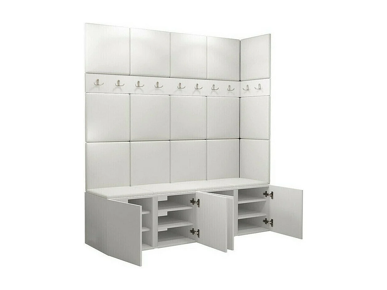 Meuble d'entrée Hartford 265, 186x168x46cm, Chêne Artisan|Marron, Tissu|Stratifié