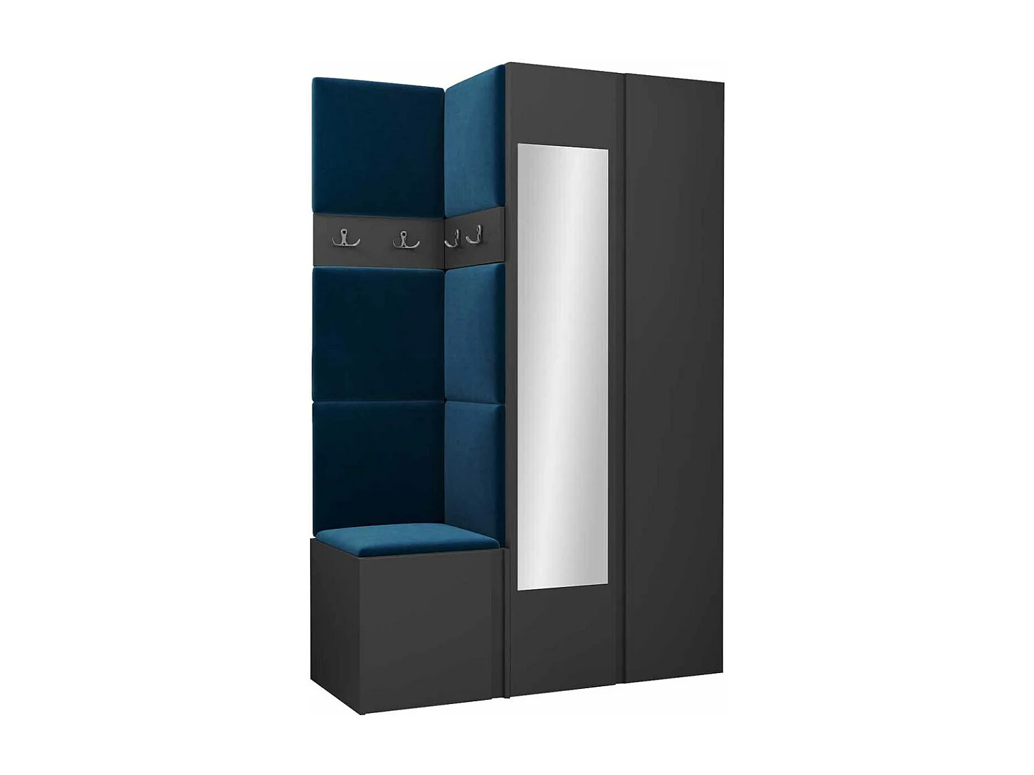 Conjunto pasillo Hartford 350, 186x116x44cm, Espejo, Grafito, Tapiz|Aglomerado laminado