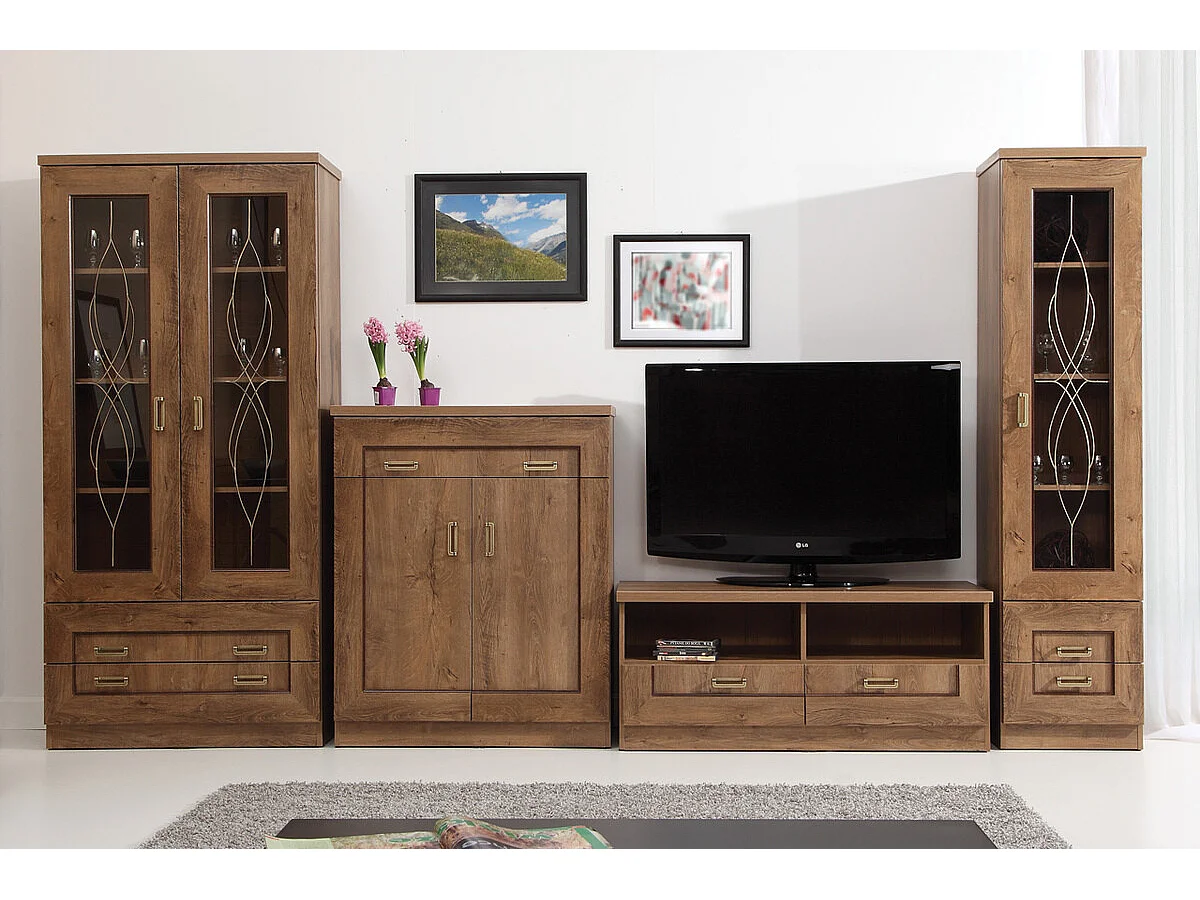 Meuble TV Lircava 110, Chêne de Lefkas, Nombre de tiroirs: 2, 118x51x50cm