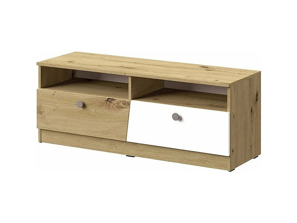 Meuble TV Almira 107, Gris|Blanc|Chêne Artisan, Le nombre de portes: 2, 120x45x40cm