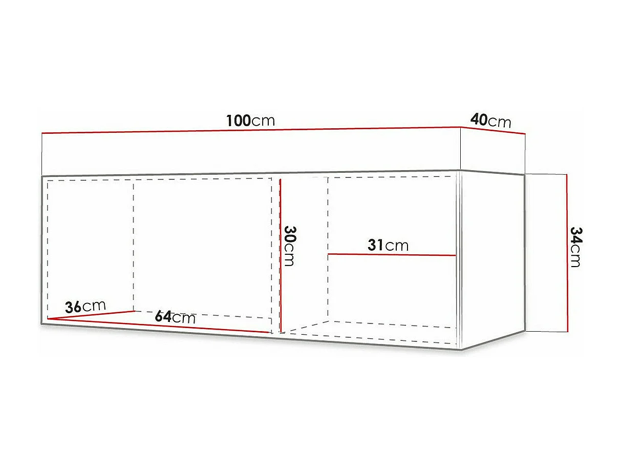 Meuble TV Elblaru 105, Blanc, Le nombre de portes: 1, 100x34x40cm