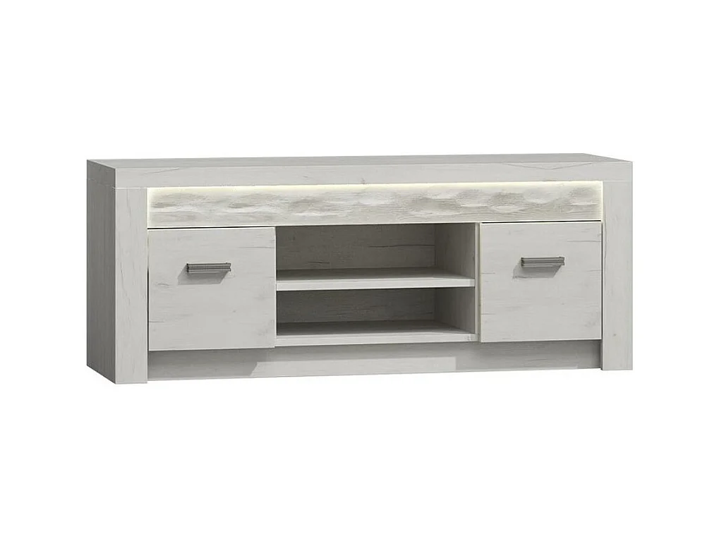 Meuble TV Serfeno 106, Artisanat blanc, Le nombre de portes: 2, 137x53x42cm