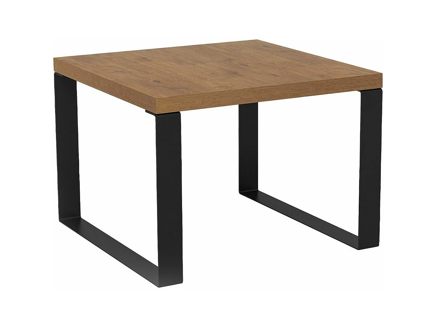 Table basse Germantown 109, Noir|Chêne lancelot, 44x60x60cm, Stratifié, Angulaire