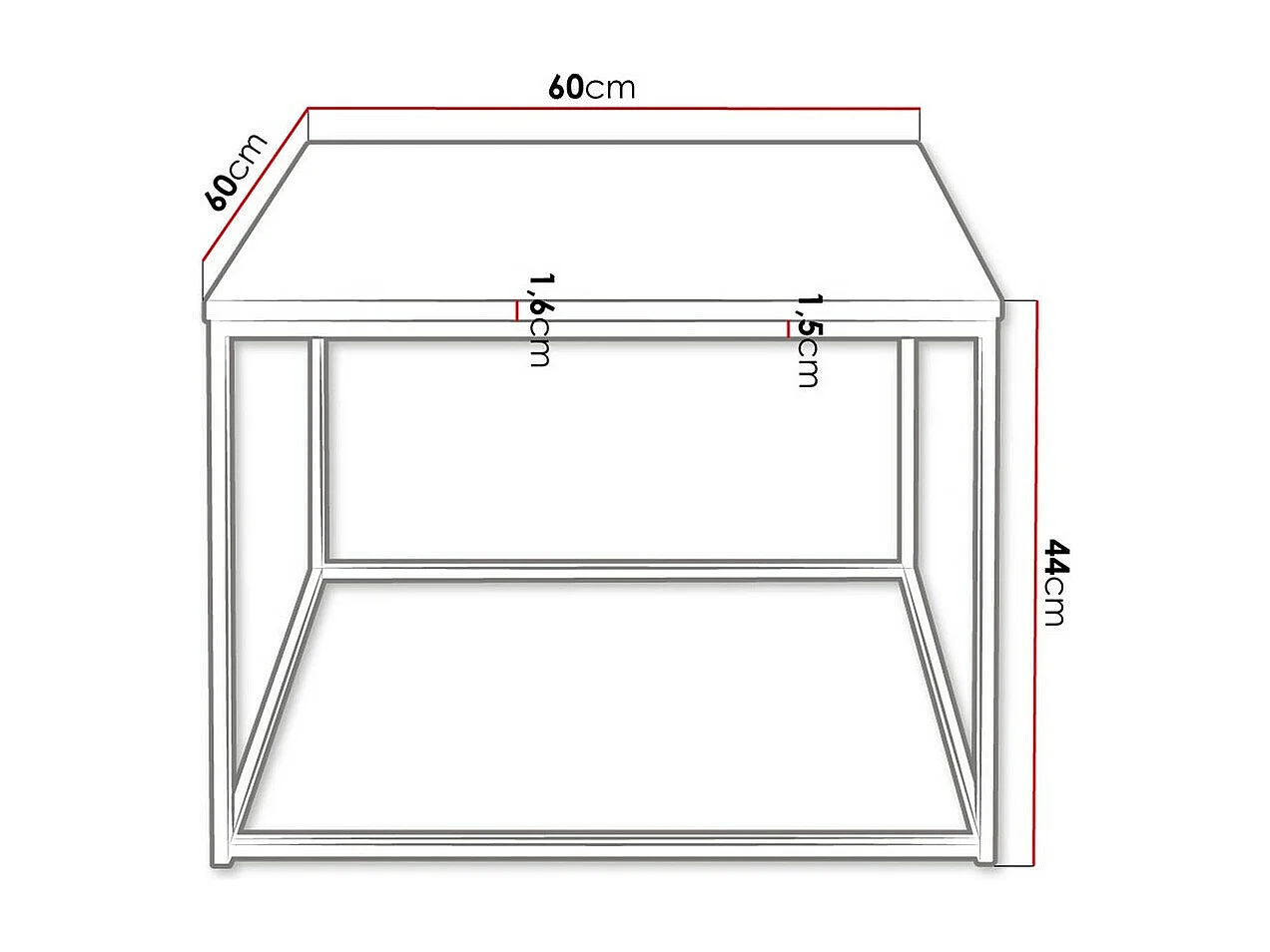 Mesa para revistas Germantown 105, Angular, 4x6x6cm