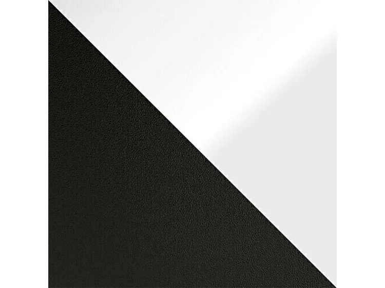 Table basse Germantown 105, Noir mat|Blanc brillant, 44x60x60cm, Stratifié, Angulaire