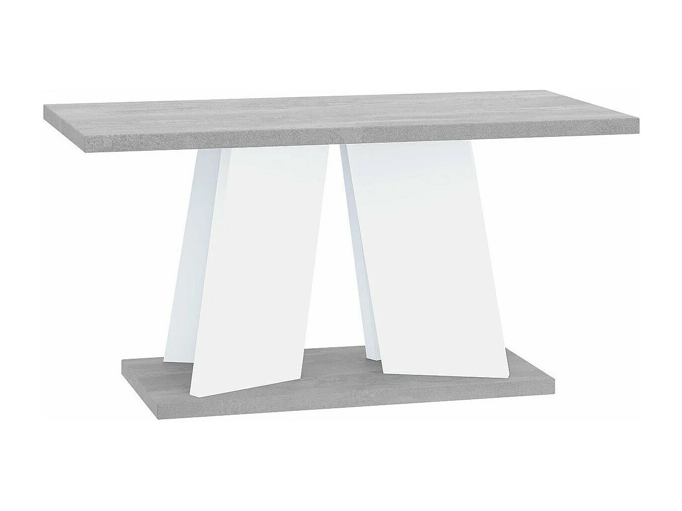 Table basse Goodyear 108, Gris|Blanc, 60x70x110cm, Stratifié, Angulaire