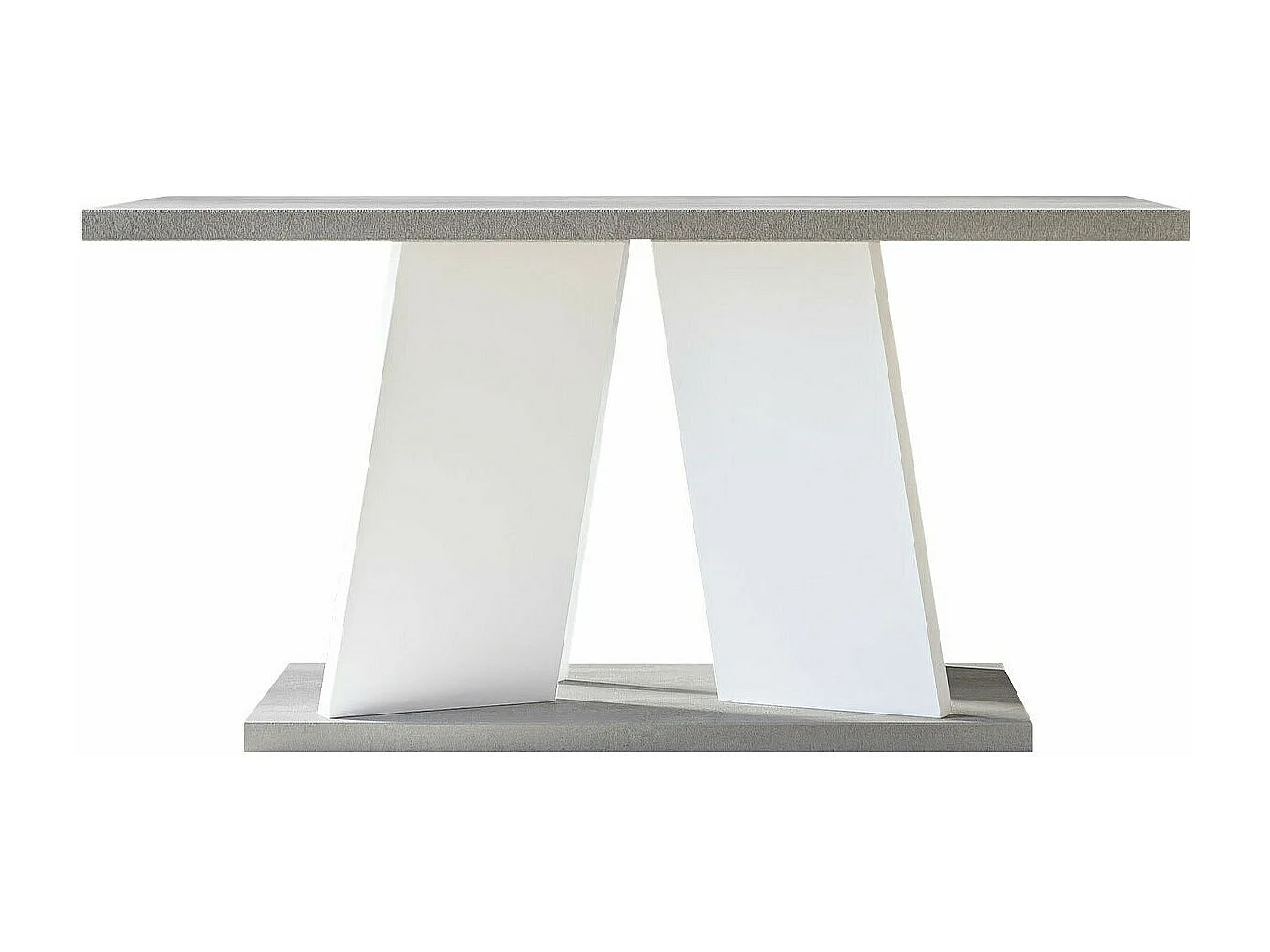 Table basse Goodyear 108, Gris|Blanc, 60x70x110cm, Stratifié, Angulaire