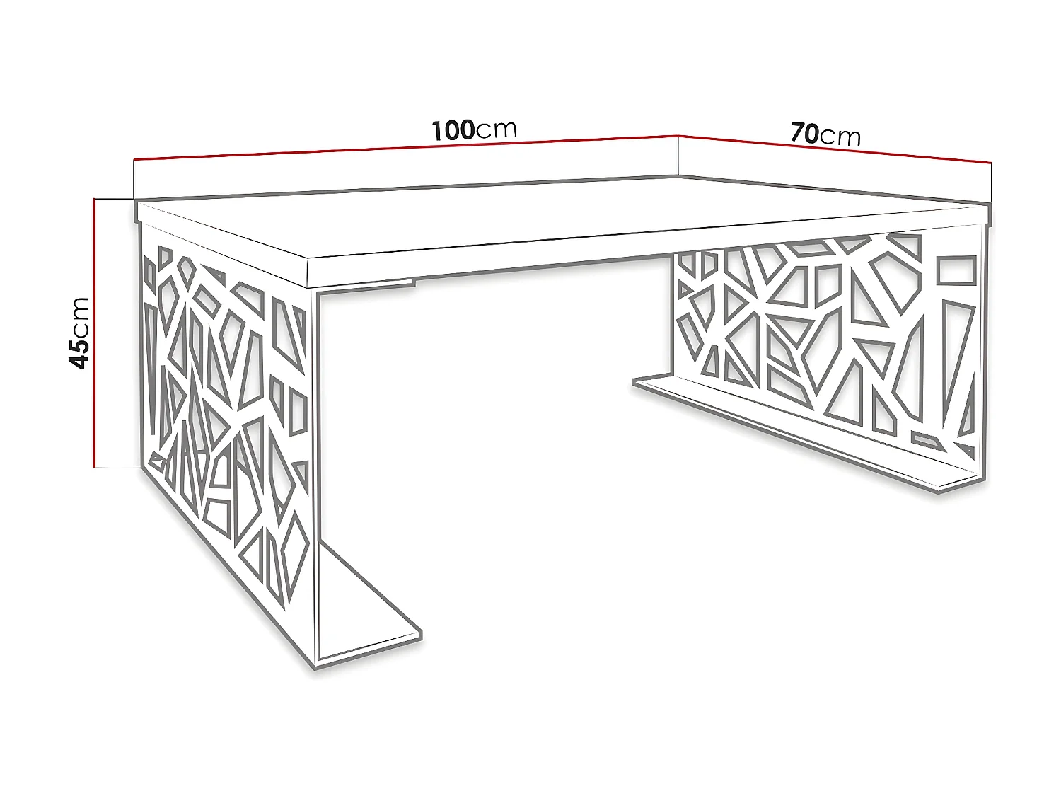 Tavolino da caffè Germantown 101, Quercia|Nero opaco, 45x70x100cm, Truciolare laminato