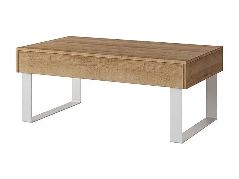 Table basse Tivdalu 138, Chêne doré, 45x64x110cm, Stratifié, Angulaire