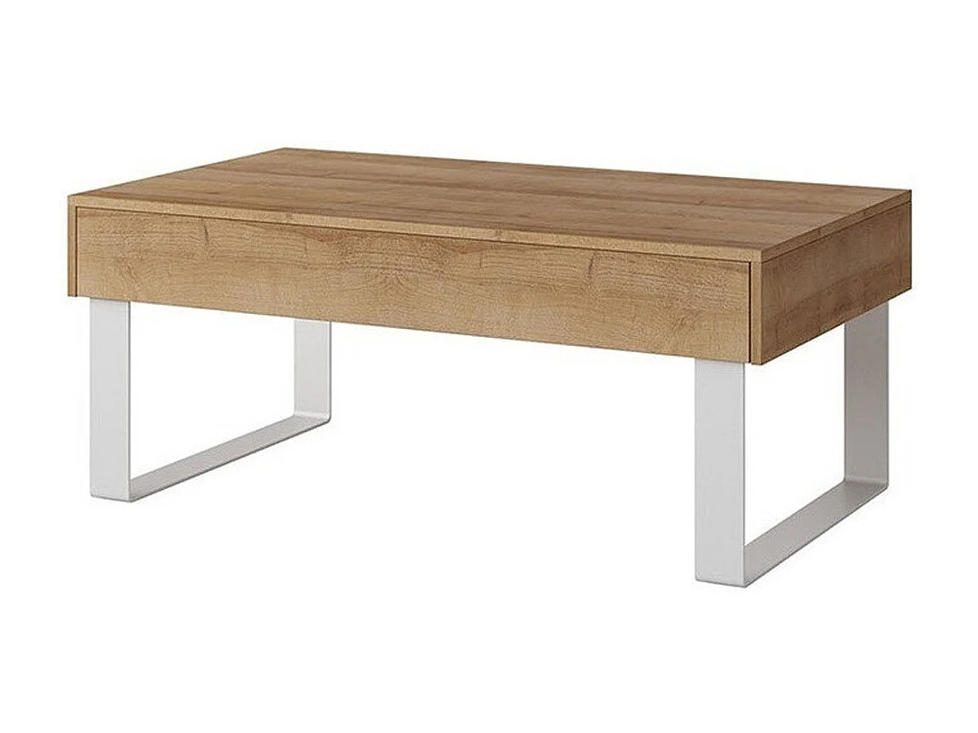 Mesa de café Providence B136, Roble dorado, 45x64x110cm, Aglomerado laminado, Angular