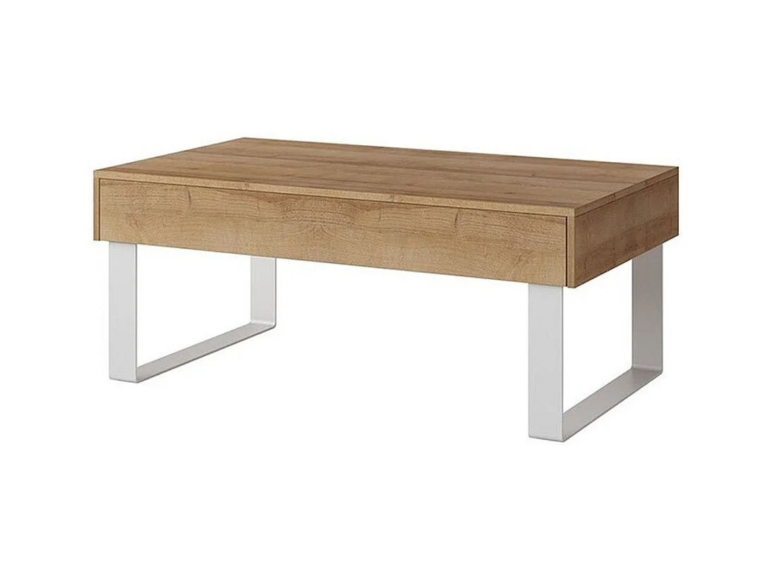 Table basse Tivdalu 138, Chêne doré, 45x64x110cm, Stratifié, Angulaire